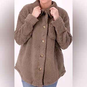 Koolaburra by UGG Brushed Back Sherpa cozy Shacket New Without Tag Dk Oak Medium